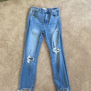 Abercrombie size 2 light wash ripped jeans